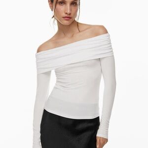 Aritzia Babaton Streamline Top off the shoulder white